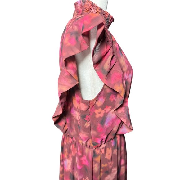 NEW Steve Madden Womens Floral Maxi Dress Ruffle Sleeveless Boho Chic Romantic - Picture 4 of 12